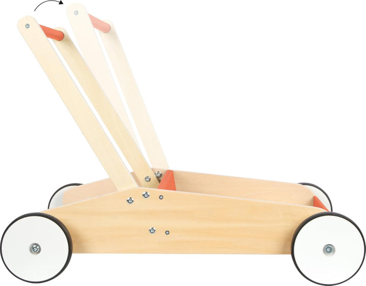 small foot Lauflernwagen Kupferrot, robuster Schiebewagen aus Holz, mit grosser Ladefläche, ab 12 Mo