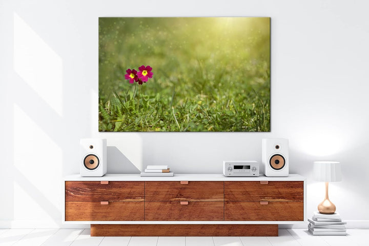 deyoli zierliche Blumen Format: 120x80 cm als Leinwandbild, Motiv fertig gerahmt auf Echtholzrahmen,