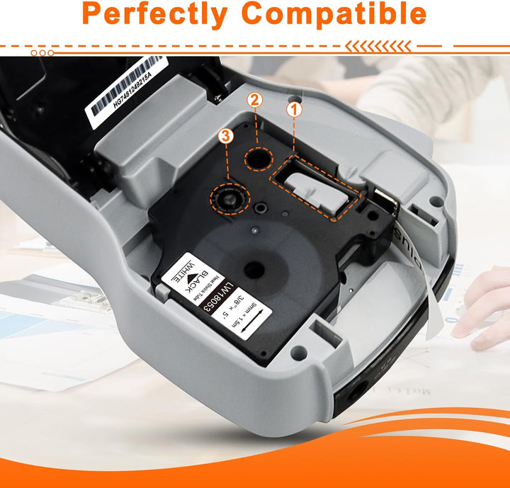 Labelwell 3x Industrie Schrumpfschlauch Kabeletiketten für 18053 S0718280 als Ersatz für Dynmo Rhino