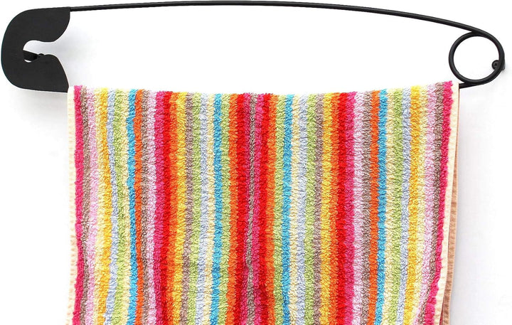 DanDiBo Design Handtuchhalter Handtuchstange Sicherheitsnadel 62 cm Garderobe Wand Büro Schwarz Meta