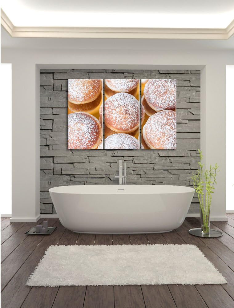 Pixxprint Süsse Berliner 3-Teiler Leinwandbild 120x80 Bild auf Leinwand