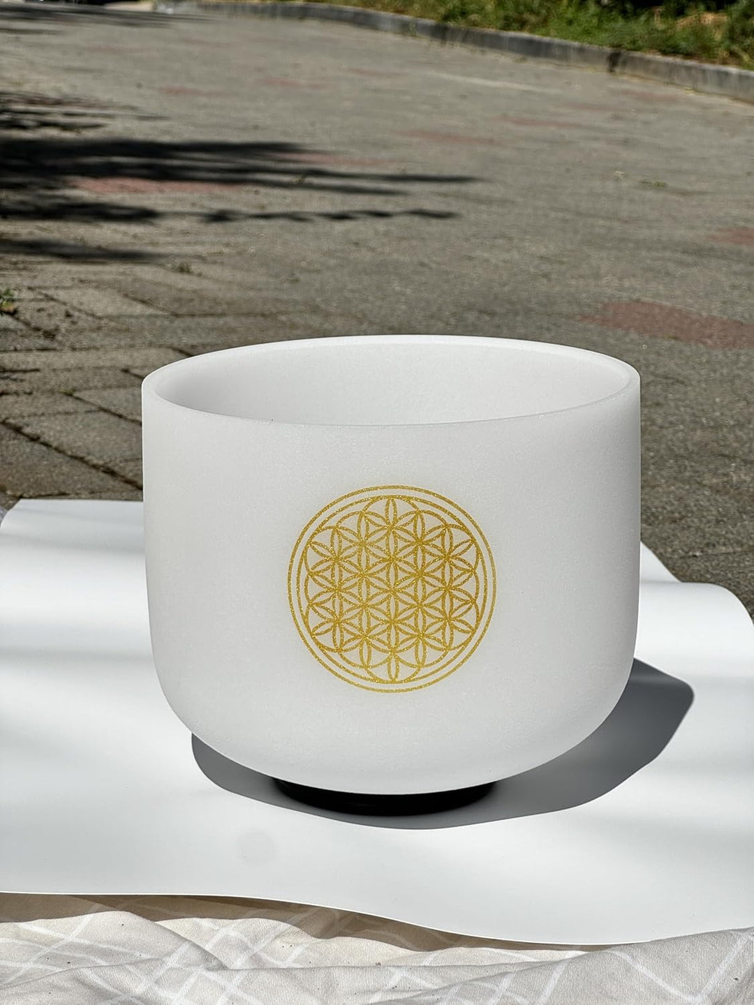 Flower of Life Sound Healing Bowl Kristall Klangschale 528hz Crystal Singing Bowl 8 inch，C Note Wurz