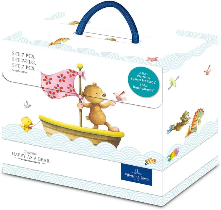 Villeroy & Boch – Happy As A Bear Set Mit Kinderbesteck Und Kindergeschirr 7 Teilig, Spülmaschinenfe