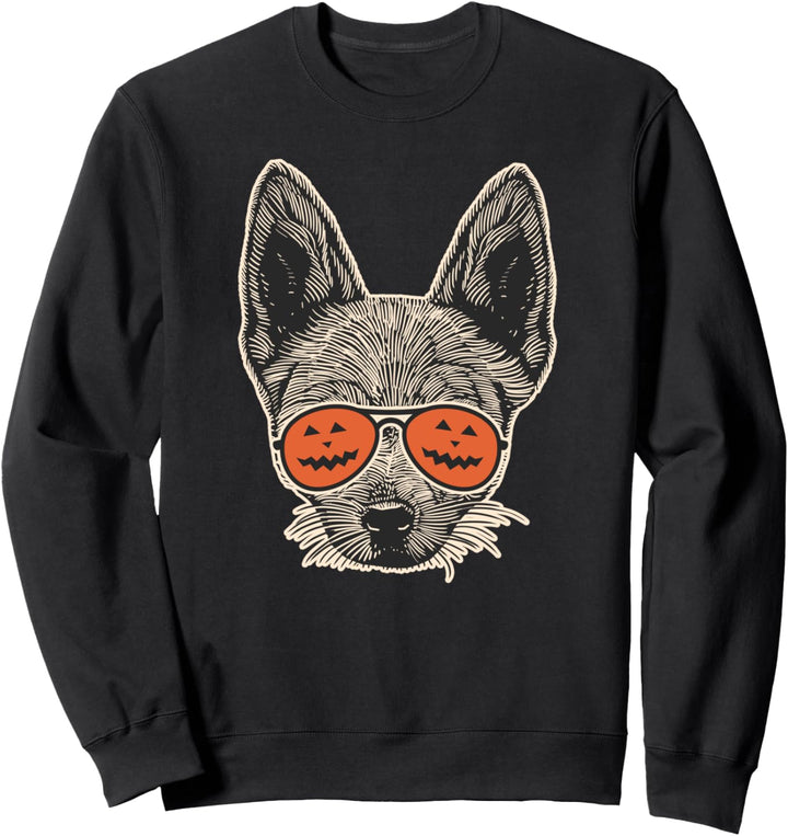 Chihuahua in Kürbis Sonnenbrille – Chihuahua Halloween Sweatshirt