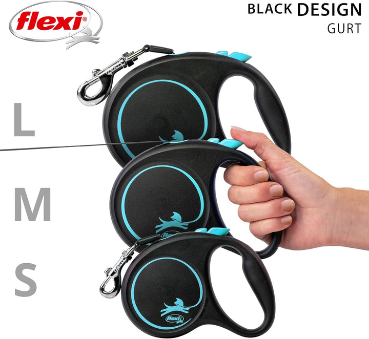 flexi Rollleine Design - Schwarz/Blau, Large L: 5m (max. 50kg), L: 5m (max. 50kg)