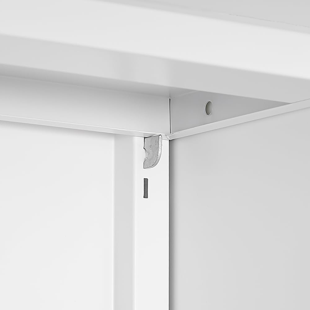 Rollcontainer Aktenschrank Büroschrank aus Metall mit 2 Türen und Verstellbare Einlegeböden, Drucker