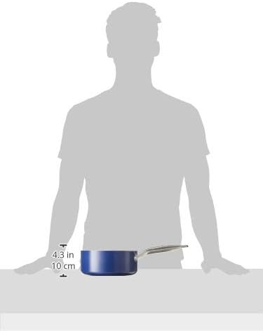 Blue Diamond Cookware Diamantstruktur Keramik Antihaft, 15cm / 1,1 L und 18 cm / 1,9 L Stielkasserol