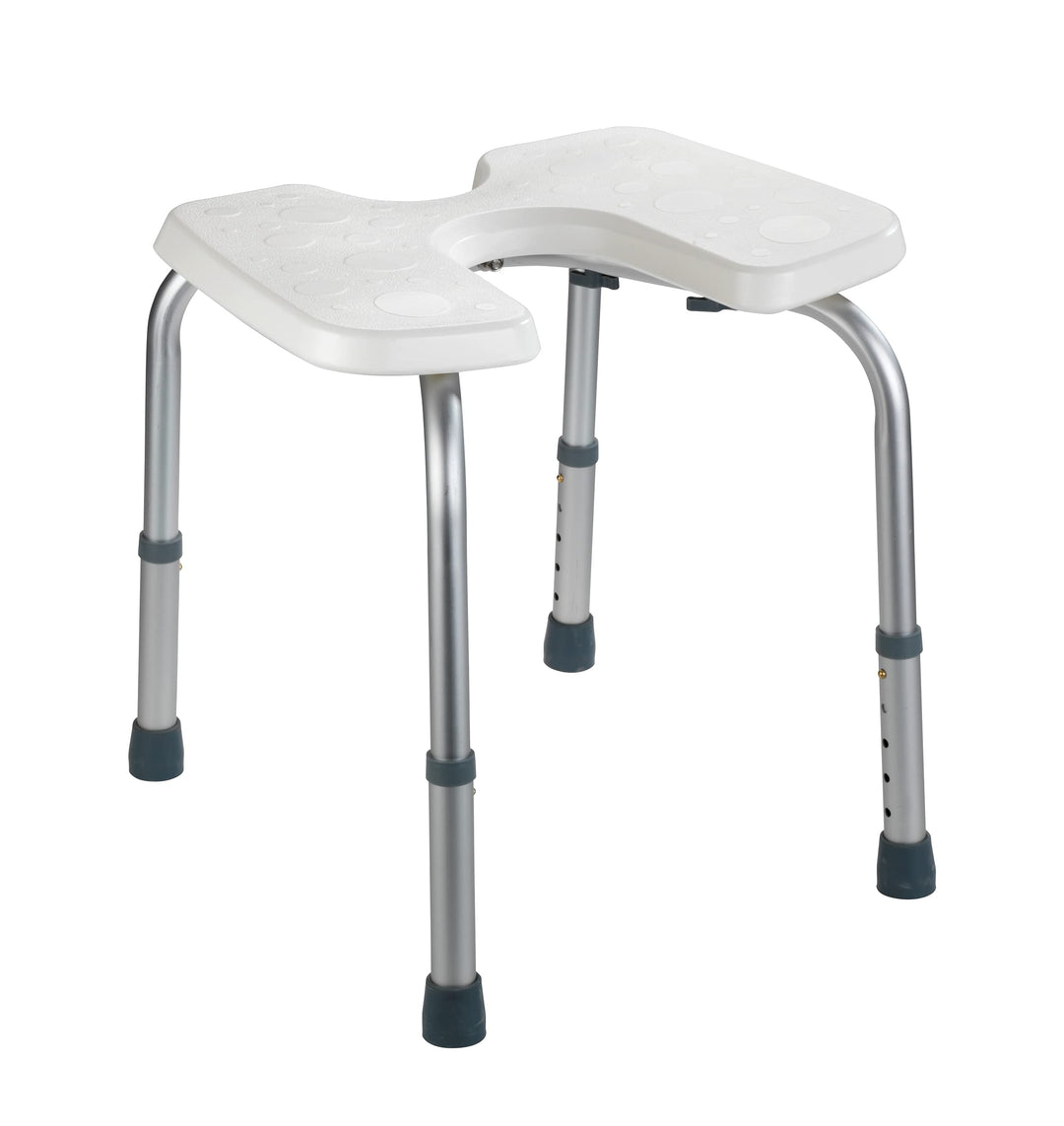 WENKO Hygienehocker Secura, höhenverstellbar - Dusch-Hocker mit Hygieneausschnitten, 120 kg Tragkraf