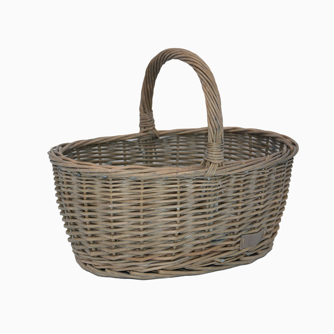 UNUS Weidenkorb Picknickkorb Einkaufskorb Henkelkorb 36x16x26cm(LxHxB) grau Grau mittel, Grau mittel