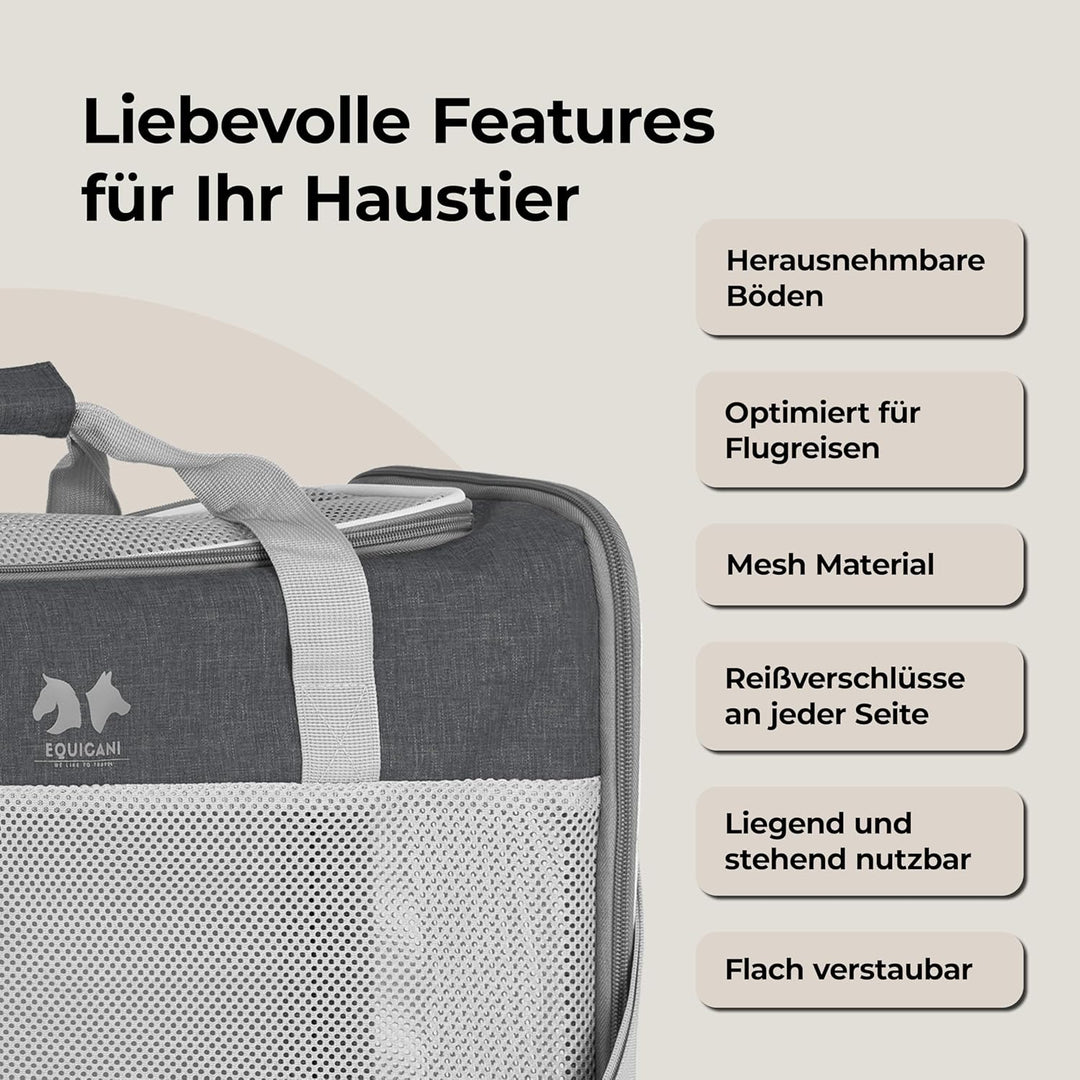 EQUICANI Travel1-Reisetasche für Hunde (grau)