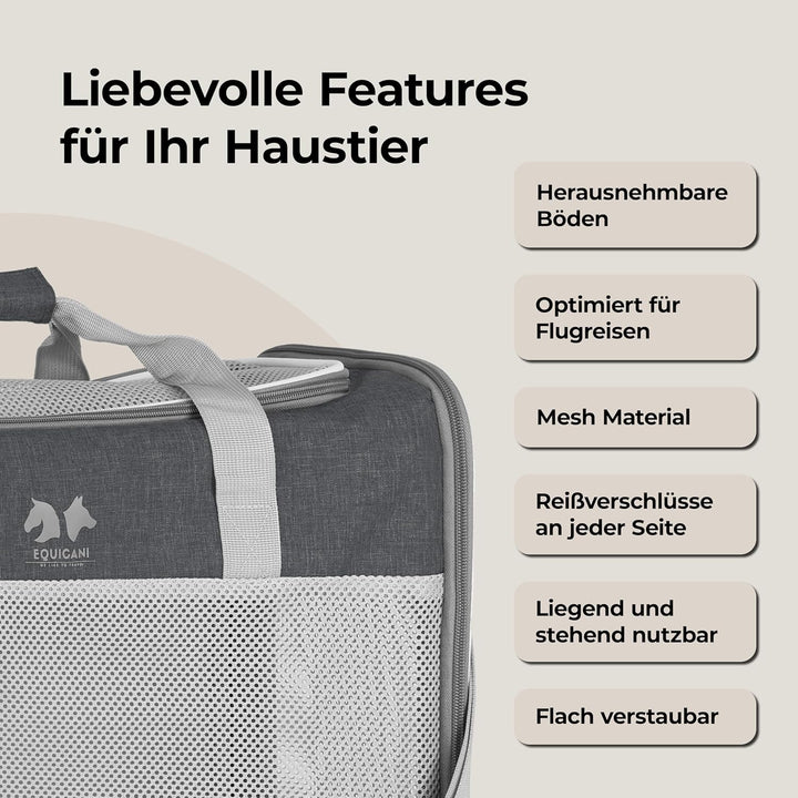 EQUICANI Travel1-Reisetasche für Hunde (grau)