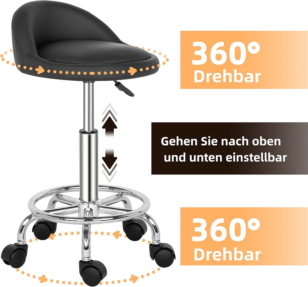 TactFire Rollhocker Drehhocker Arbeitshocker Praxishocker Drehstuhl Bürohocker mit Rollen Rollhocker