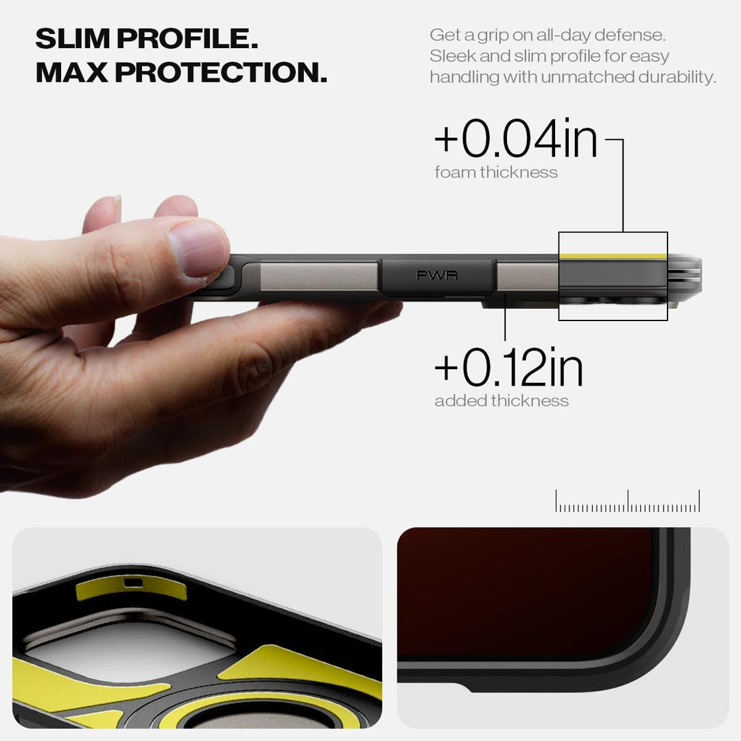 Spigen Tough Armor (AI) MagFit Hülle für iPhone 16 Pro, Kompatibel mit MagSafe Zubehör -Gunmetal Gun