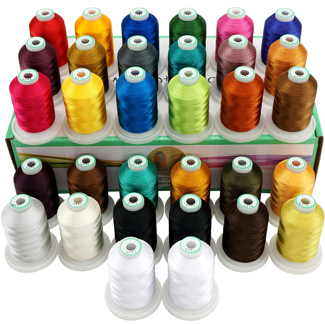 New brothread 32 Spulen Polyester Maschinen Stickgarn 1000M Jeder Spule - Farben ähnlich wie Janome
