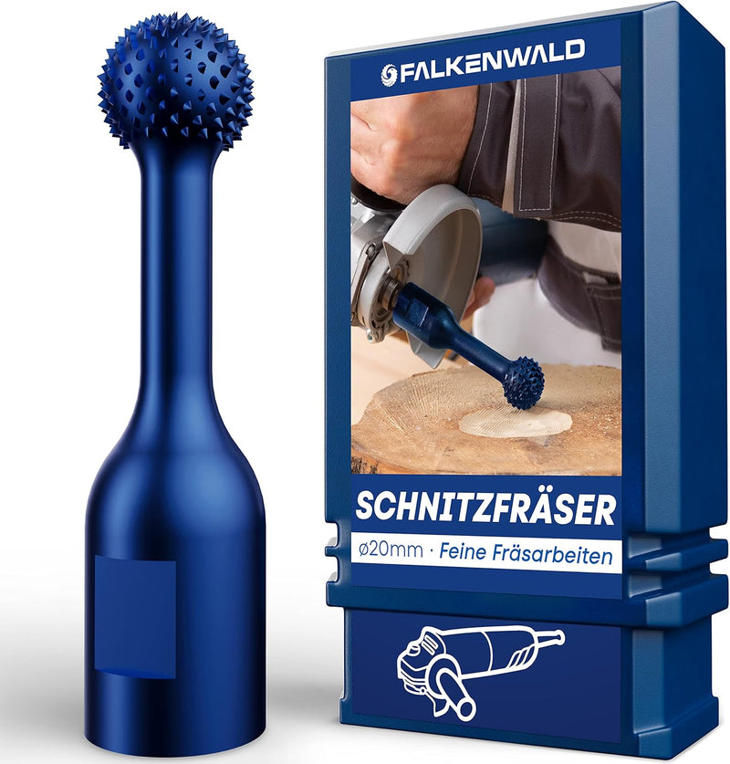 FALKENWALD® Kugelfräser Holz Fein 20mm - Winkelschleifer Zubehör für Holzbearbeitung - Frässcheibe f