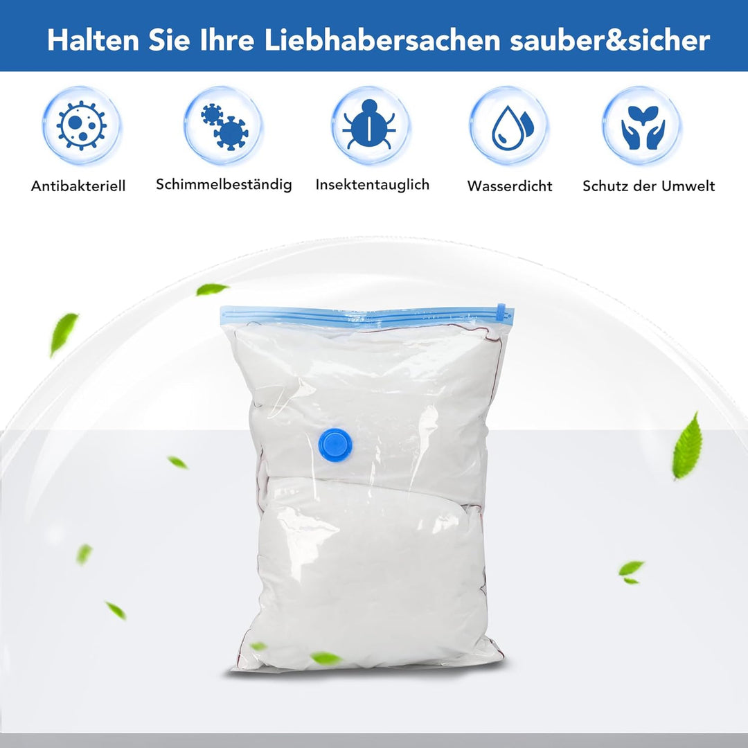 SKERITO Vakuumbeutel für kleidung 8 Jumbo, 100x80cm Aufbewahrungsbeutel, Reise Vakuum Wiederverwendb