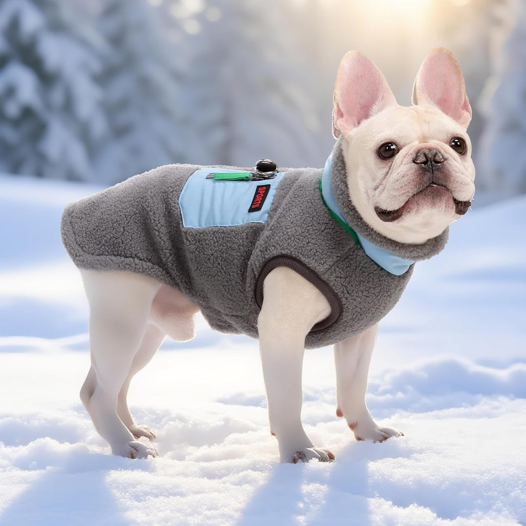 FEimaX Warme Hundemantel Winddichte Haustier Winter Fleece Hundejacke Winterweste mit D-Ring Hundekl