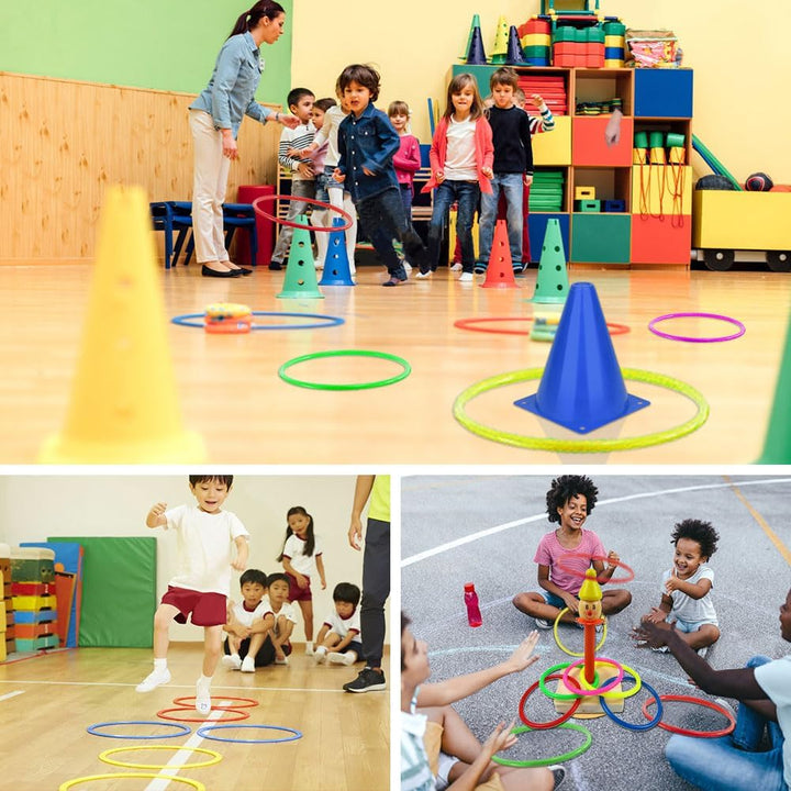OOTSR 12 stücke Kunststoff Toss Ringe Set für Ring Toss Spiel, 22cm und 30cm Drinnen draussen Kinder