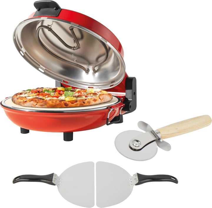 Petra PT5666VDE Elektrischer Pizzaofen - 1200W Drinnen Pizzabäcker, 5 Heizstufen, Schnelles Vorheize