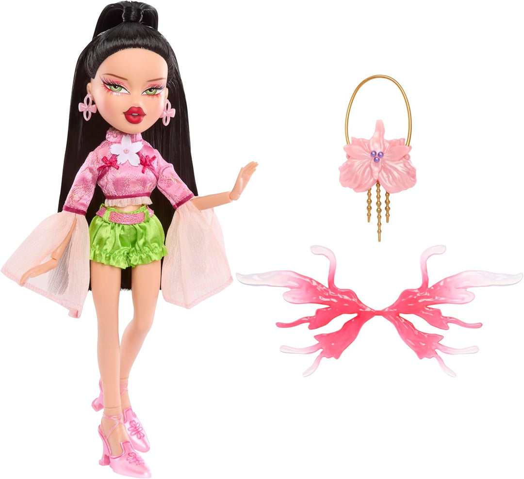 Bratz Fashion Pixiez Jade - Fantasy-Sammelpuppe mit Echter Mode und Accessoires, Flügel Verwandeln S