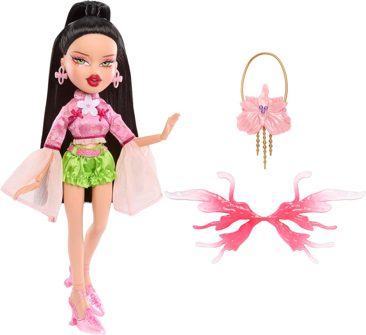 Bratz Fashion Pixiez Jade - Fantasy-Sammelpuppe mit Echter Mode und Accessoires, Flügel Verwandeln S