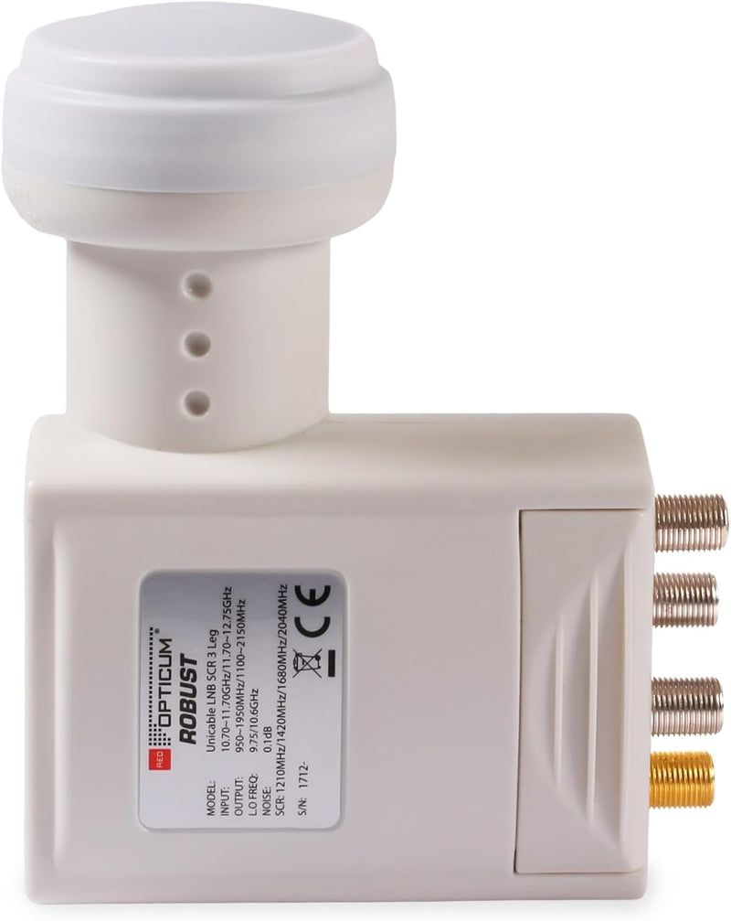 RED OPTICUM Robust SCR 4-UB 3 Legacy LNB - Sat CR LNB mit 4 Userbändern und 3 Legacy Ausgängen zum D