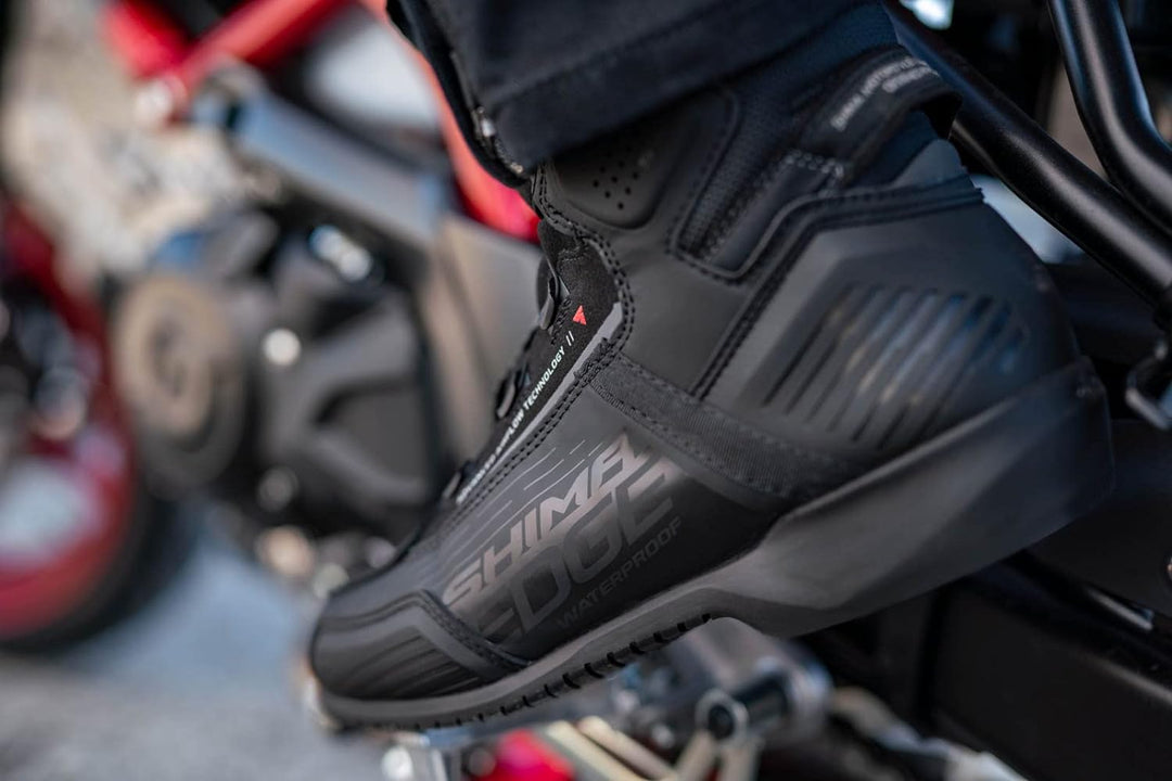 SHIMA EDGE, Motorradschuhe für Männer - Verstärkte Strassenreitschuhe mit ATOP-Verschlusssystem Wass