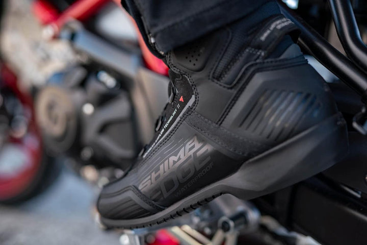 SHIMA EDGE, Motorradschuhe für Männer - Verstärkte Strassenreitschuhe mit ATOP-Verschlusssystem Wass