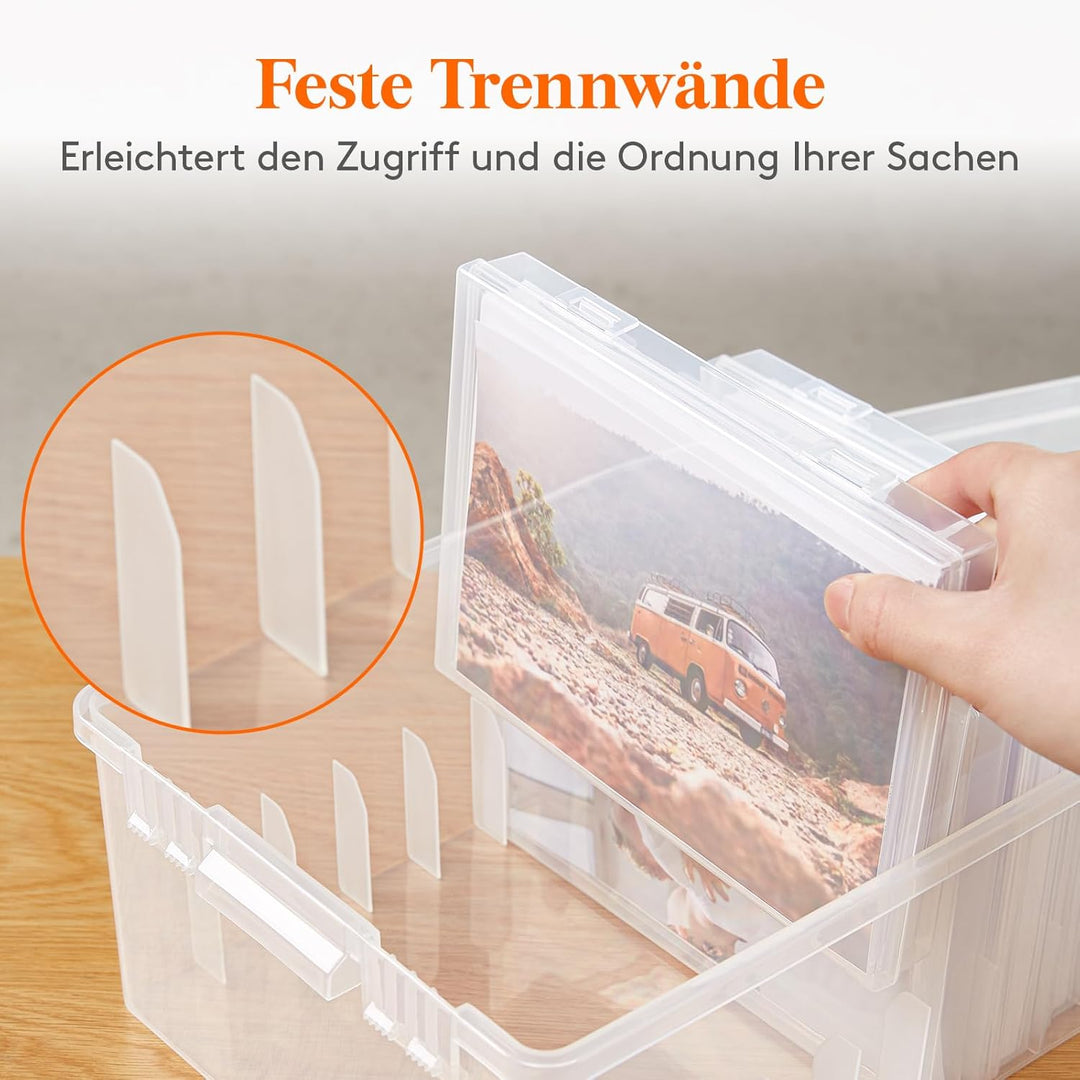 Lifewit Aufbewahrungsbox, 13x18cm 5R, Foto-Organizer, 9 innere Bildbehälter, durchs. Fotoboxen, Same