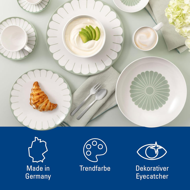 Villeroy & Boch - Fleur vert Frühstücksteller grün, Spülmaschinenfest, Mikrowellensicher, Desserttel
