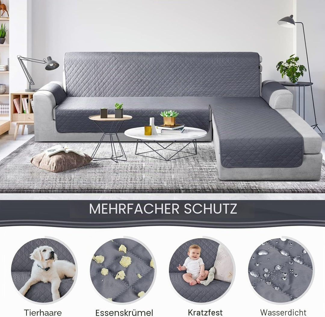 TAOCOCO Chaiselongue Sofabezug L Form, Wasserdichter Stretch Sofa überzug, Sofaschoner rutschfest, M