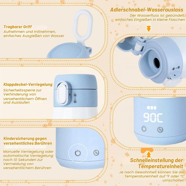 BEBOAN Tragbarer Flaschenwärmer Baby für unterwegs 12 Unzen grosse Kapazität, USB-C mit 55W Ladegerä