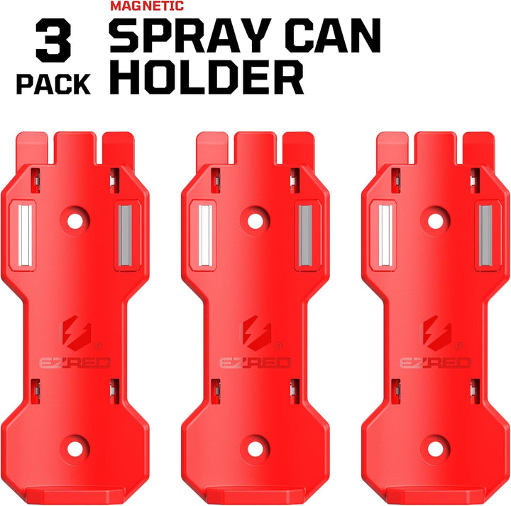 EZRED Magnetischer Sprühdosenhalter, 3 Stück, flexibel, nicht beschädigender Polymer-Deckelhalter, R