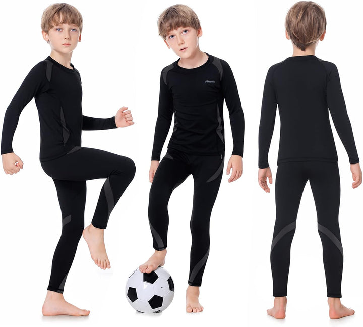 Thermounterwäsche Kinder, Funktionsunterwäsche Junge Skiunterwäsche Mädchen mit Fleece Winter atmung