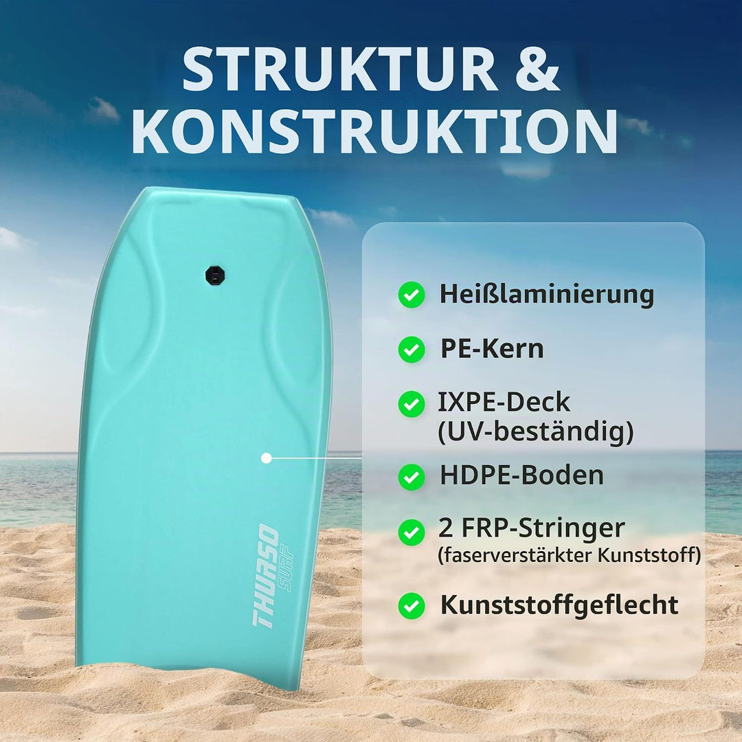Thurso SURF 107 cm Bodyboard für Strand und Pool – Leichtes PE-Kernmaterial mit IXPE-Oberfläche, HDP