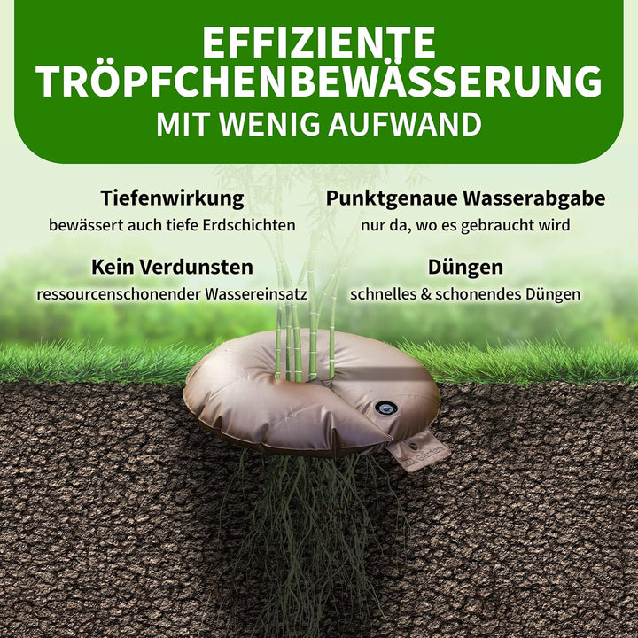TTL GARDEN Bewässerungsring 75L - Baumring Baumbeutel 75 Liter zur Tröpfchenbewässerung für Sträuche