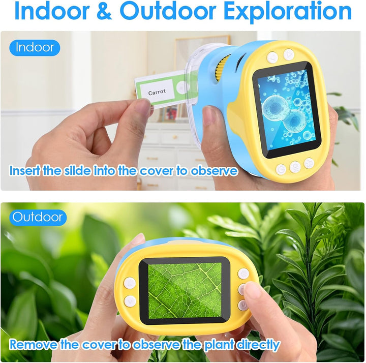 Mikroskop für Kinder, Vankarr 1000X Digitale Taschenmikroskop Tragbares Mini Handy Mikroskope mit 32