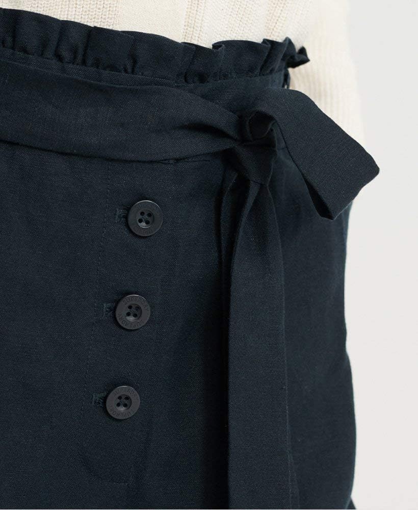 Superdry Damen Eden Linen Trouser Hose, Blau (Atlantic Navy Gkv)