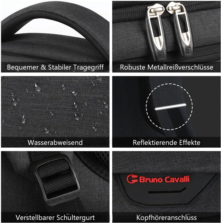 marcello Laptop Rucksäcke mit USB-Ladeanschluss Herren Damen für Arbeit Schule Uni Schulrucksack für