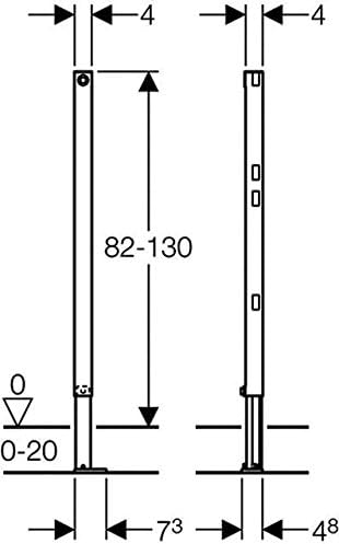 Geberit Ständer für Vorwandelement Duofix, 111825001, für Trockenbau, teilhoch, 21246