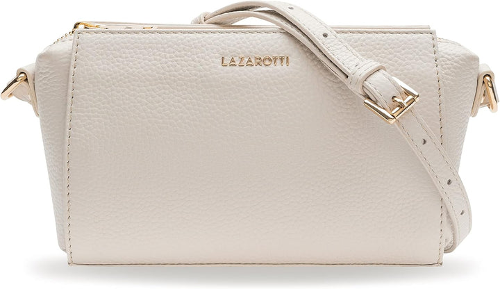 Lazarotti Bologna Leder Umhängetasche Damen | verstellbarer Schultergurt | mittelgrosse Crossbody Ba