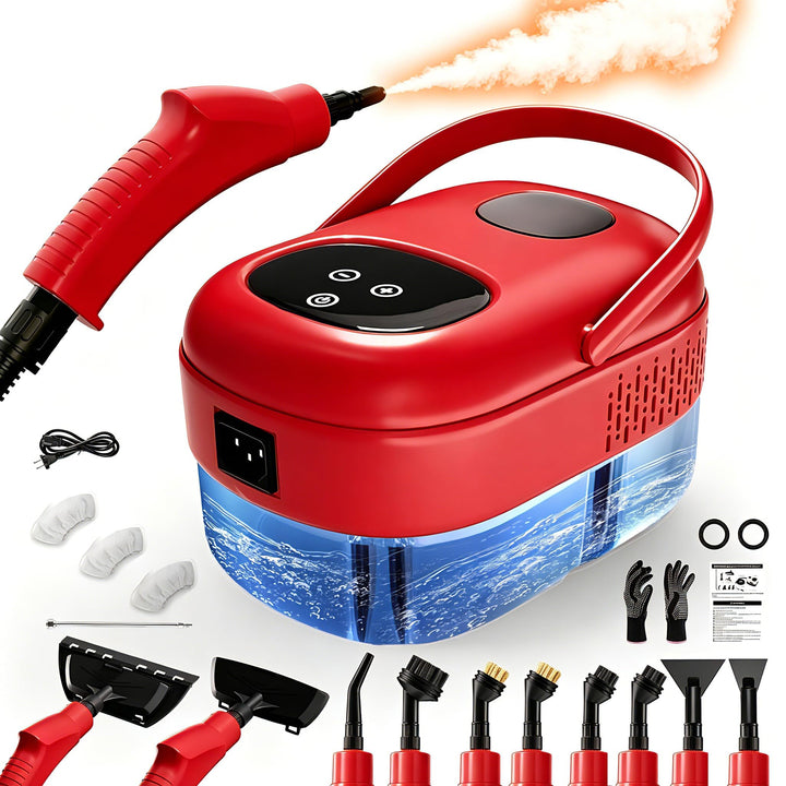 Dampfreiniger Handgerät, 15 Sekunden Aufheizzeit, 1,1L Wassertank, Rot, Rot