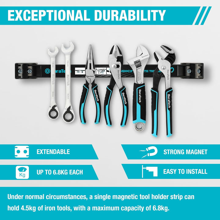 DURATECH Magnetleiste Werkzeug Set 4 Stück, Magnethalter Werkzeughalter Wand, Starke Magnete, Einfac