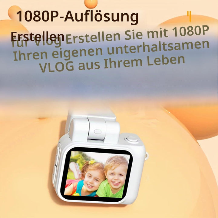 Mini Retro Kamera1080P with 32GB Card Mini Digitalkamera Analog Kamera Kreative Geschenke（Weiss）, We