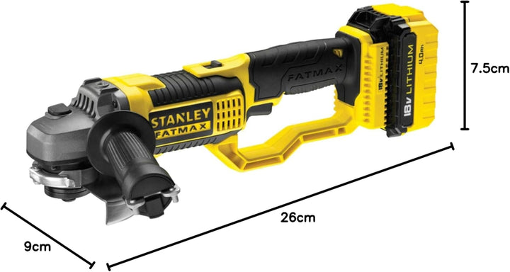 Stanley FMC761M2 - Winkelschleifer (8500 RPM, Schwarz, Gelb, Batterie/Akku, Lithium-Ion (Li-Ion), 18