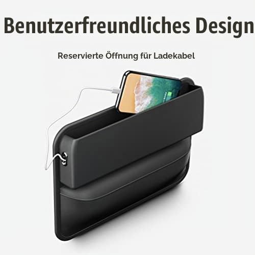 Autositz-Lückenfüller, Multifunktionaler PU-Leder-Konsolen-Seitentaschen-Organizer Sitzlücken-Aufbew