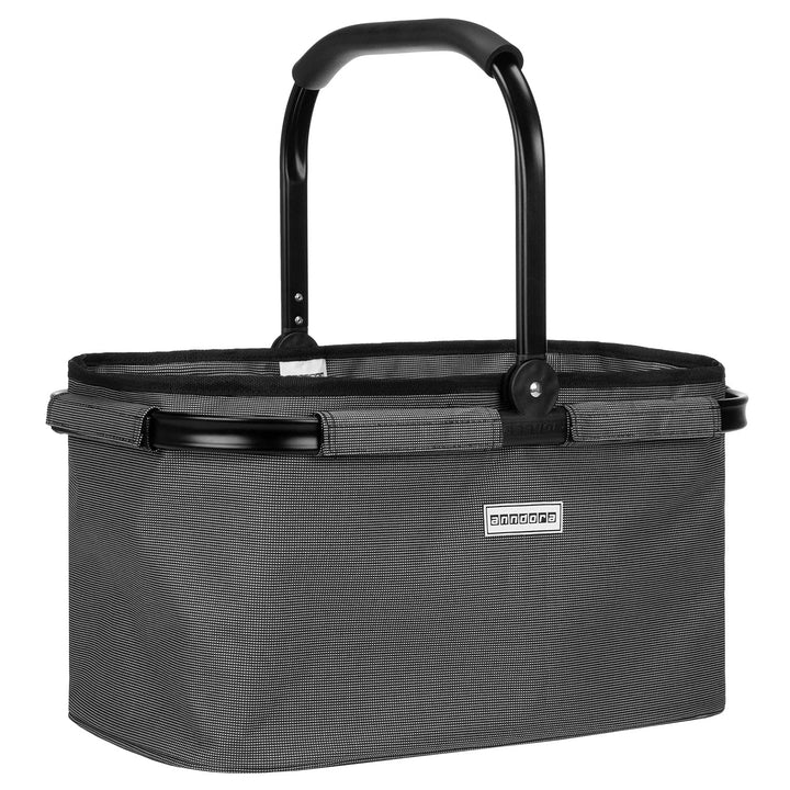 anndora Einkaufskorb WOOVEN Grey 22 Liter Picknickkorb - Grau Grau Gewebt, Grau Gewebt