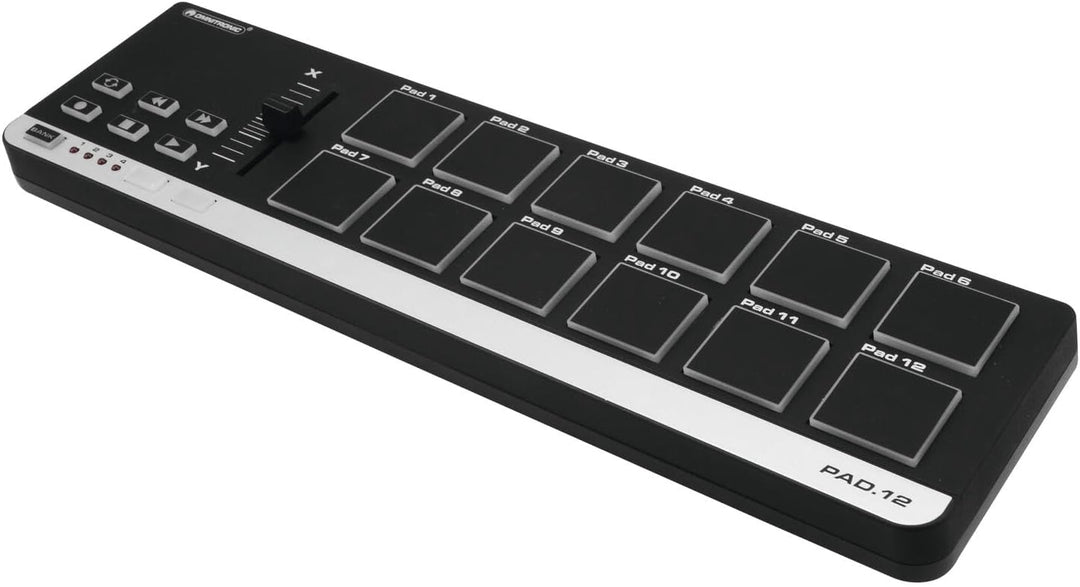 Omnitronic PAD-12 MIDI-Controller | USB-MIDI-Controller mit 12 Pads für Musiker, Produzenten und DJs