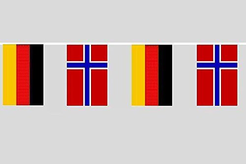 U24 Flaggenkette Deutschland - Norwegen 6,20 m Fahne Flagge Fahnenkette Freundschaft