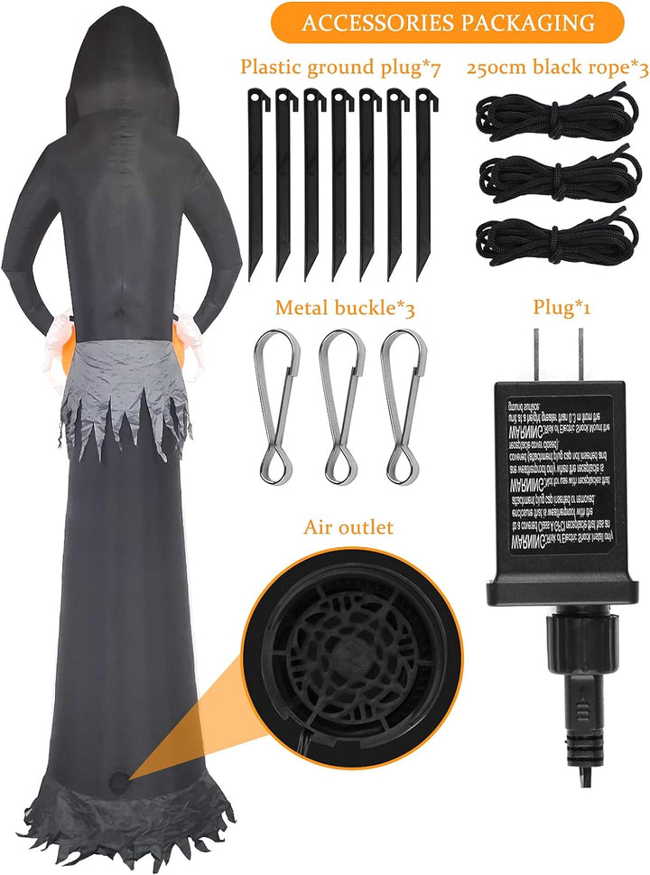 EBANKU 8.8Ft Halloween Aufblasbar Dekoration,Riesige Halloween Geist Kürbis mit LED-Lichtern für Lnn